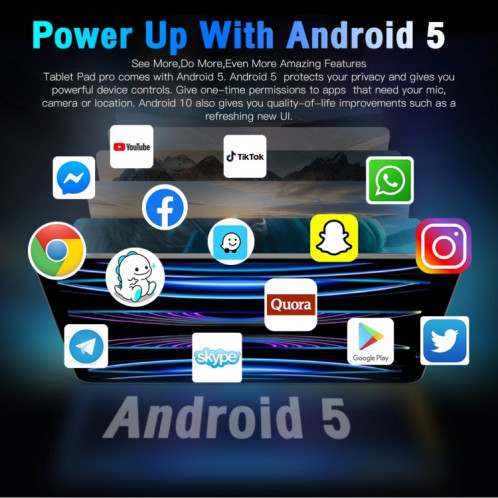 Tablette d'appel téléphonique Tab14 / P14, 1 Go + 16 Go, écran de 8,0 pouces, Identification faciale, Android 5.0 MTK6582 Quad Core, Réseau : 3G, GPS, OTG (noir) SH968B595-016